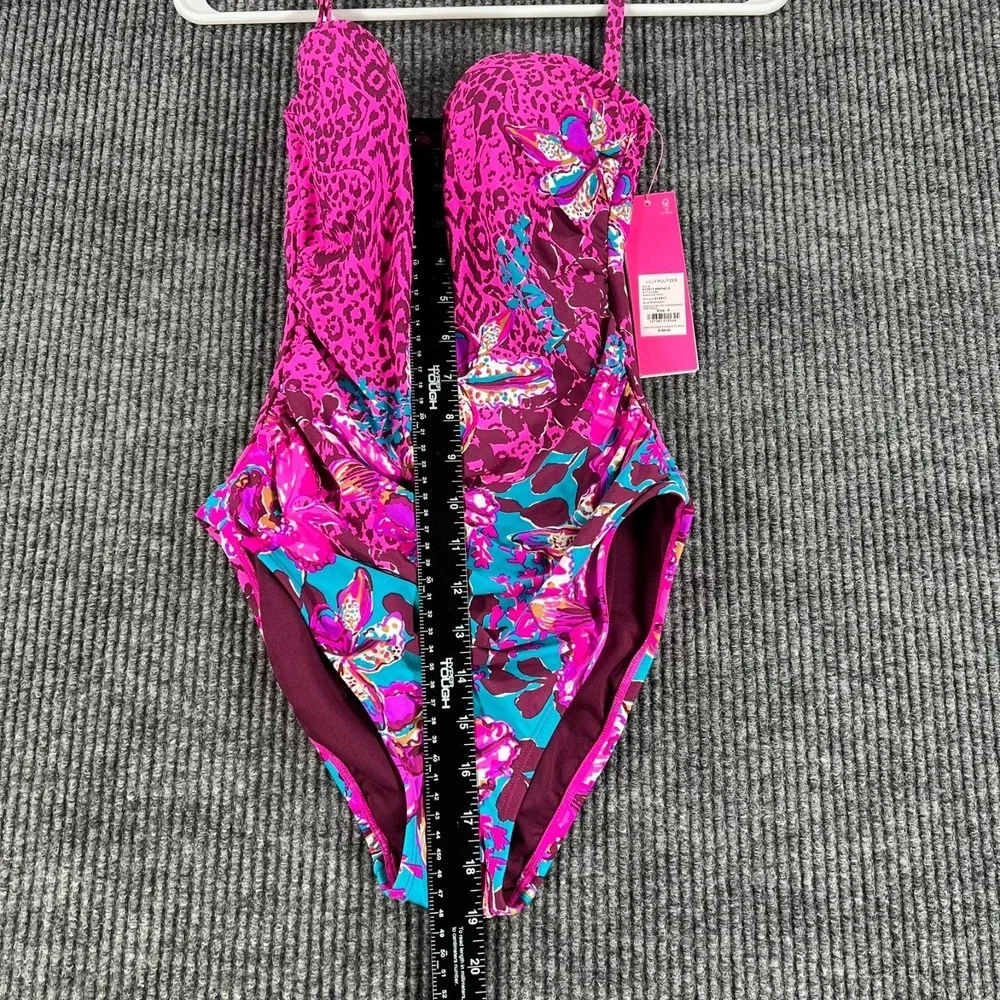 Lilly Pulitzer Ginnie One Piece Blue Rhapsody Orchid Swim Suit 0 Purple New - Picture 12 of 16